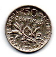 50 Centimes  1916 TTB+ - Other & Unclassified