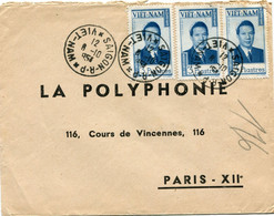 VIET-NAM LETTRE PAR AVION DEPART SAIGON 6-10-1954 VIET-NAM POUR LA FRANCE - Viêt-Nam