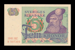 Suecia Sweden 5 Kronor 1981 Pick 51d Sc Unc - Svezia