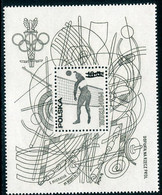 POLAND 1976 Olympic Games: Montreal Block Black Print MNH / **.  Michel Block 65s, Fischer Bl. 54s - Unused Stamps