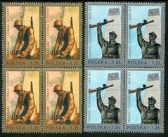 POLAND 1976 War Nenorials Blocks Of 4 MNH / **  Michel 2442-43 - Nuevos