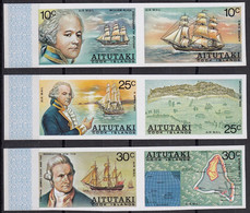 AITUTAKI 1974 William Bligh’s Discovery Of Aitutaki IMPERFORATE, Set Of 6 Airmail MNH - Explorateurs