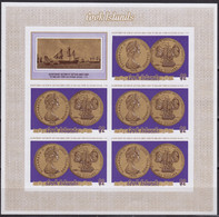 COOK ISLANDS 1975 Captain Cook’s 2nd Voyage Bicentenary, IMPERFORATE Sheetlet Of 5 MNH - Explorateurs