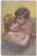 H180 Illustrateur COUPLE Romance BAISER KISS - Cocteau