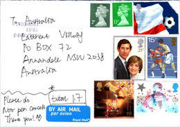 (2 A 23) UK Posted To Australia - 2021 (during COVID-9 Pandemic) With Mental Helath Slogan At Back Of Cover - Storia Postale