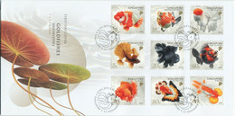 SINGAPORE 2019 GOLDFISH AQUATIC LIFE FISH FAUNA FDC COVER WITH COMP. SET OF 9 STAMPS (**) - Singapore (1959-...)