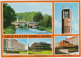 Groeten Uit Emmeloord: Espelervaart, Bej. Centrum, Domeinkantoor, Poldertoren, Lange Nering - (N.O.P., Nl.) - Nr L 5113 - Emmeloord