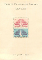 LEVANT - LIBAN - BLOC FEUILLET  - 1 A. De 1942 - Avec Timbres Dentelés;  6F50. & 10 F. - TRES BON ETAT. - Covers & Documents