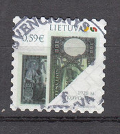 Litouwen 2020 Mi Nr 1322, Geld Op Postzegel, Banknote On Stamp, 100 Litas - Litouwen