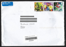Great Britain Cover With Marvel Stamps Sent To Peru - Brieven En Documenten