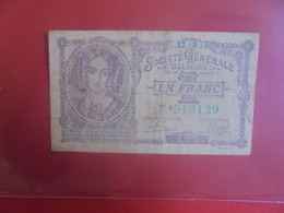 BELGIQUE 1 Franc 1918 Circuler (B.24) - 1-2 Frank