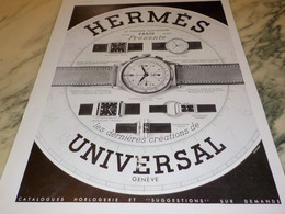 ANCIENNE PUBLICITE MONTRE HERMES 1937 - Other & Unclassified