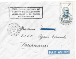 Marques Postale " Fêtes Commémoratives Du Bicentenaire De L'Union De Sainte-Marie à La France 1750-1950 " - Covers & Documents