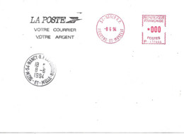 Lettre Teste " La Poste Votre Courrier Votre Argent  " 54-Nancy-RP Exposition 8-6 1994,Empreinte De Guichet - Lettres & Documents