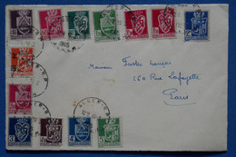 AB3 ALGERIE  BELLE  LETTRE  1945 ALGER POUR PARIS  FRANCE  +AFFRANCH. INTERESSANT + - Briefe U. Dokumente