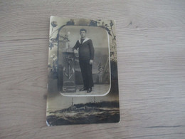 Carte Photo Montage Toulon 1923 Studio Leenaerts  Marin Bateau - Oorlog