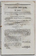 Bulletin Des Lois 1082 1844 Loi Portant Règlement Définitif Du Budget De L'exercice 1841 (Finance) - Décrets & Lois