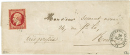 Promo 26 Septembre 1858 N° 17 Napoléon 80c Vermillonné Foncé De Neufchatel En Bray Vers Rouen ,signée Calves Et Roumet - 1849-1876: Classic Period