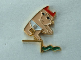 PIN'S JEUX OLYMPIQUES BARCELONE 92 - NATATION PLONGEON - AVEC LOGO - Olympic Games
