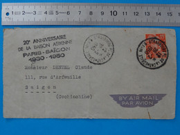 FRANCE - VIET-NAM Cachet "20e Anniversaire De La Liaison Aérienne PARIS - SAIGON 1930 - 1950" Cochinchine - Viêt-Nam