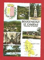 CPSM 1974   "Rougemont -le-Château (90)    6 Vues  STNicolas,intérieur Eglise.... Carte Géographique Blason .... - Rougemont-le-Château