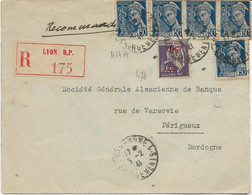 LETTRE RECOMMANDEE AFFRANCHIE N° 414 A + N° 478 X 4  -ANNEE 1941 - 1921-1960: Moderne