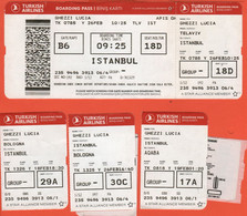 TURKISH AIRLINES - 2020 - Lot Of 4 X BOARDING PASS - BİNİŞ KARTI - Mundo