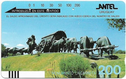 Uruguay - Entel (Tamura) - 1st Series, Monumento La Carreta - 07.1988, 200U, 125.000ex, Used - Uruguay