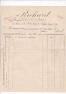 Facture G. Richard, Tailleur Civil Et Militaire 35 Av. De La Motte-Picquet, Paris, Vers 1920, Comdt Valleteau, Auch Gers - Uniformes