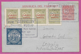 CONDOR ZEPPELIN LZ 127 1930 Primer Vuelo Norte America Air Mail EP PARAGUAY GERMANY LUFTPOST Par Avion First Flight - Airplanes