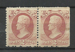 USA 1873 Duty Stamp War Michel 83 As Pair MNH/MH President A. Jackson - Unused Stamps
