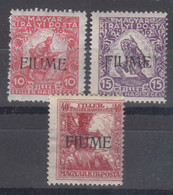 Italy WWI Occupation Fiume 1918 Sassone#1A-3 Mi#3-5 Mint Hinged - Fiume