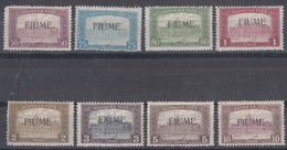 Italy WWI Occupation Fiume 1918 Parliament Sassone#14-21 Mi#18-25 Mint Hinged - Fiume