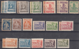 Italy Occupation During WWI Fiume 1919 Sassone#32-48 Mi#32-48 With Some Multiple Variation Pieces, Mint Hinged - Fiume