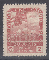 Italy Occupation During WWI Fiume 1919 Plebiscite Fondazione Studio Sassone#70 Mi#58 Mint Hinged - Fiume