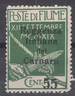 Italy Occupation WWI, Fiume 1920 Carnaro, Sassone#142 Michel#12 Mint Hinged - Fiume