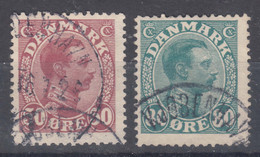 Denmark 1913 Mi#73,74 Used - Gebraucht