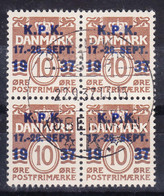 Denmark 1937 Mi#241 Used Piece Of 4 - Oblitérés