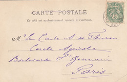 PORT-SAID CP 1904 Pour Paris Affranchissement à 10cts ; Le 2ème Timbre Annulé à Paris - Cartas & Documentos