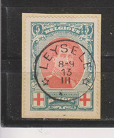 COB 132-V7 Oblitération Centrale Relais étoile LEYSELE + Variété Point Blanc Sous L'épaule Gauche - 1914-1915 Cruz Roja