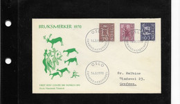 194) Norvegia Norge FDC 16.3.1970 Viaggiata Bruksmerker Serie Ordinaria 70 80 100 Øre - Storia Postale