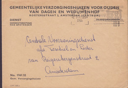 Netherlands GEMEENTELIJKE VERZORGINGHUIZEN VOOR OUDEN Slogan 'UNESCO' AMSTERDAM 1956 Cover Brief DIENST - Officials