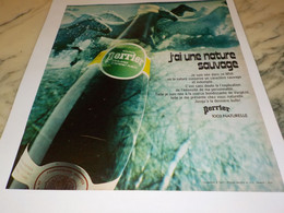 ANCIENNE PUBLICITE NATURE SAUVAGE PERRIER  1976 - Posters