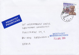 Poland Boxed Priorytet Prioritaire Label GOLUCHOW 2004 Cover Brief KØBENHAVN K. Denmark Plock Sigmund-Herme-Reliquair - Briefe U. Dokumente