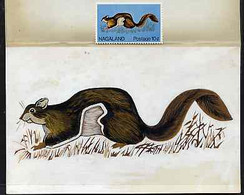 Nagaland 1969 Flying Squirrel - Original Hand-painted Artwork As Used For 10c (except Grass Outline Has Been Changed) On - Local Issues