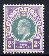 Natal 1902-03 KE7 Crown CA Postage-Revenue 2s Green & Bright Violet Mounted Mint SG 137 - Namibia (1990- ...)