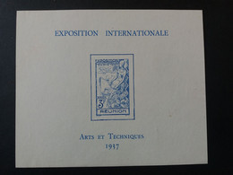 ISOLE REUNION 1937 EXPOSIZION INTERNAZIONALE ARTS ET TECHNIQUES SHEET MNG - Blocs-feuillets