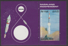 Nagaland 1969 The Moon Programme 1ch25 M/sheet Perf On Two Sides Only (horiz Perfs Omitted) AND With 'Earth' Omitted, A - Local Issues