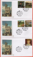 SAN MARINO - 2011 - Storie Di Pittura In Francia - 3 X FDC - Filagrano Gold - Seta - FDC