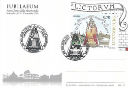 2016 Madonna Del  Lussemburgo, Congiunta Col Vaticano, Il @ Fdc Su Card Papa - Covers & Documents